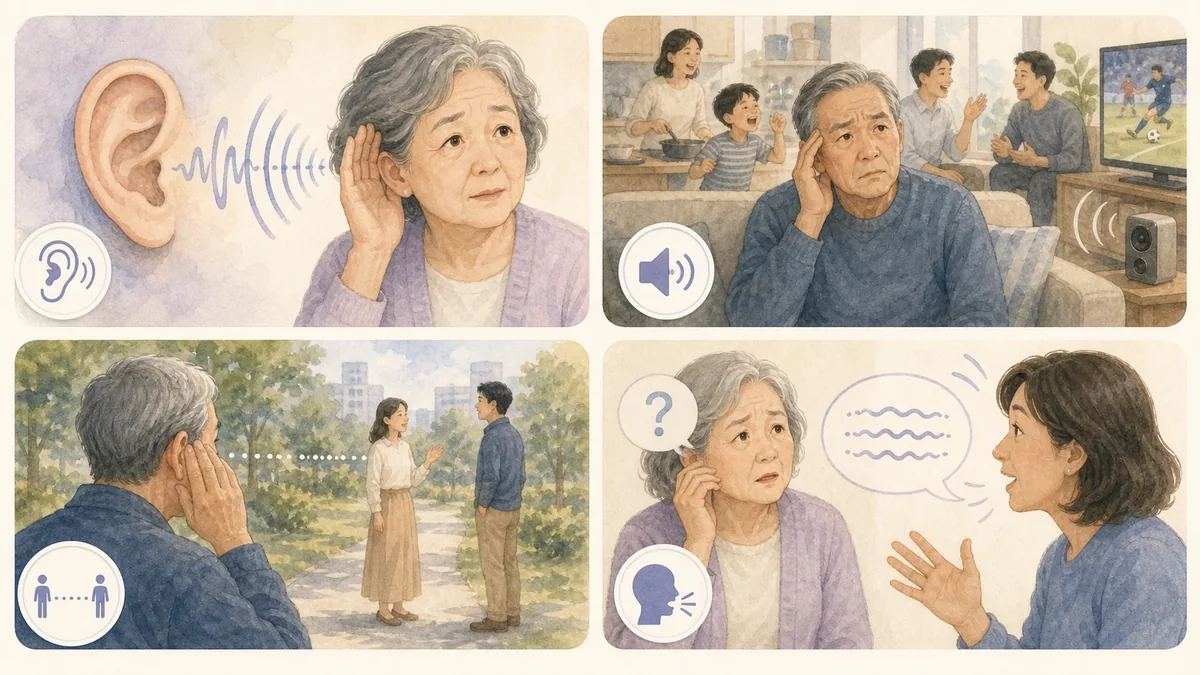 用四个生活化场景说明老人听不清别人说话的可能相关因素