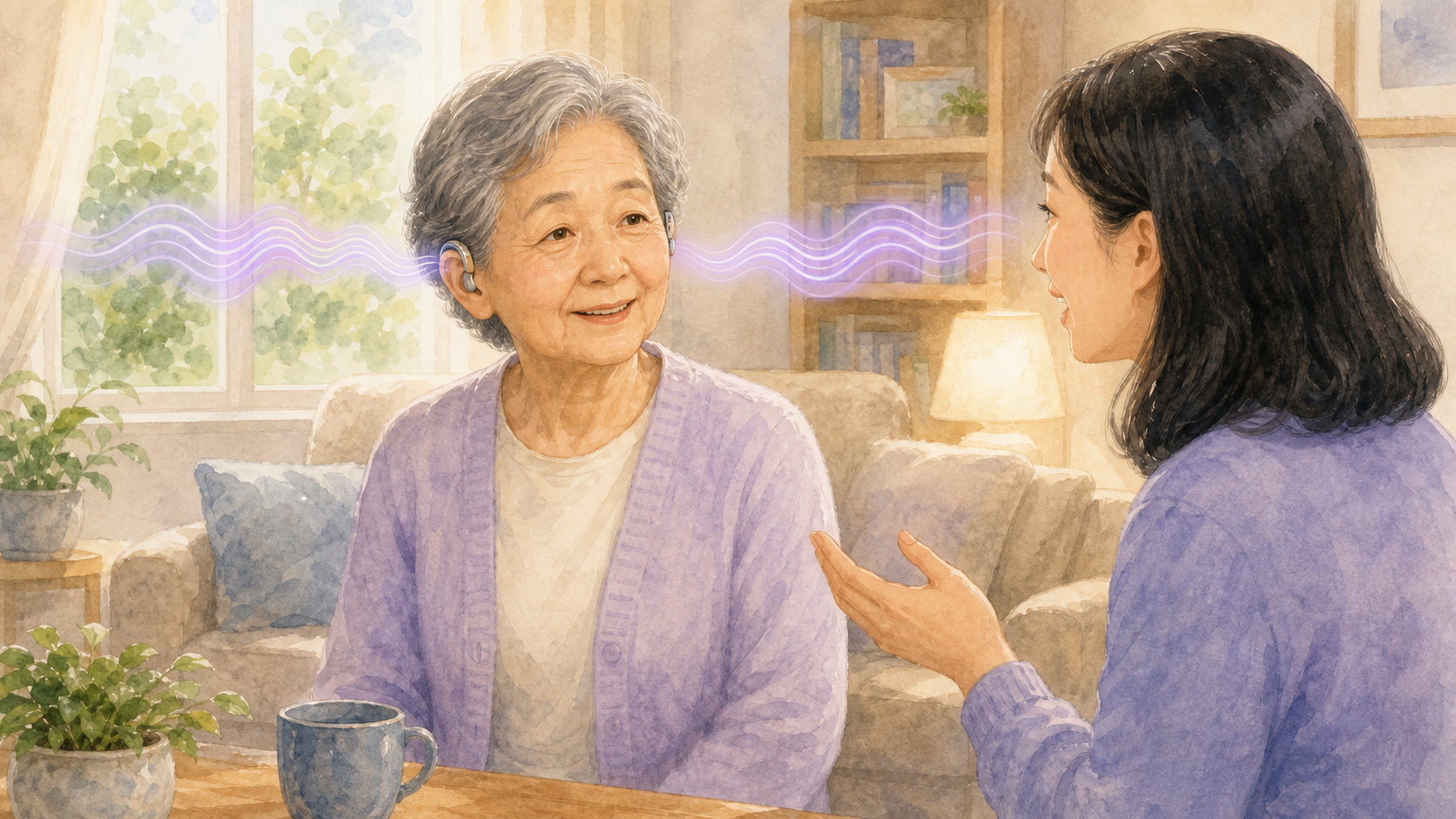 双耳佩戴助听器帮助老人感知声音方向